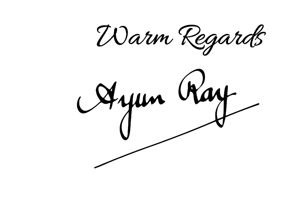 Signature of LT. General Arjun Ray